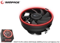 Rampage FROSTY-R 3Pin 120mm 1600rpm Kırmızı Led Soğutucu Fan - 1